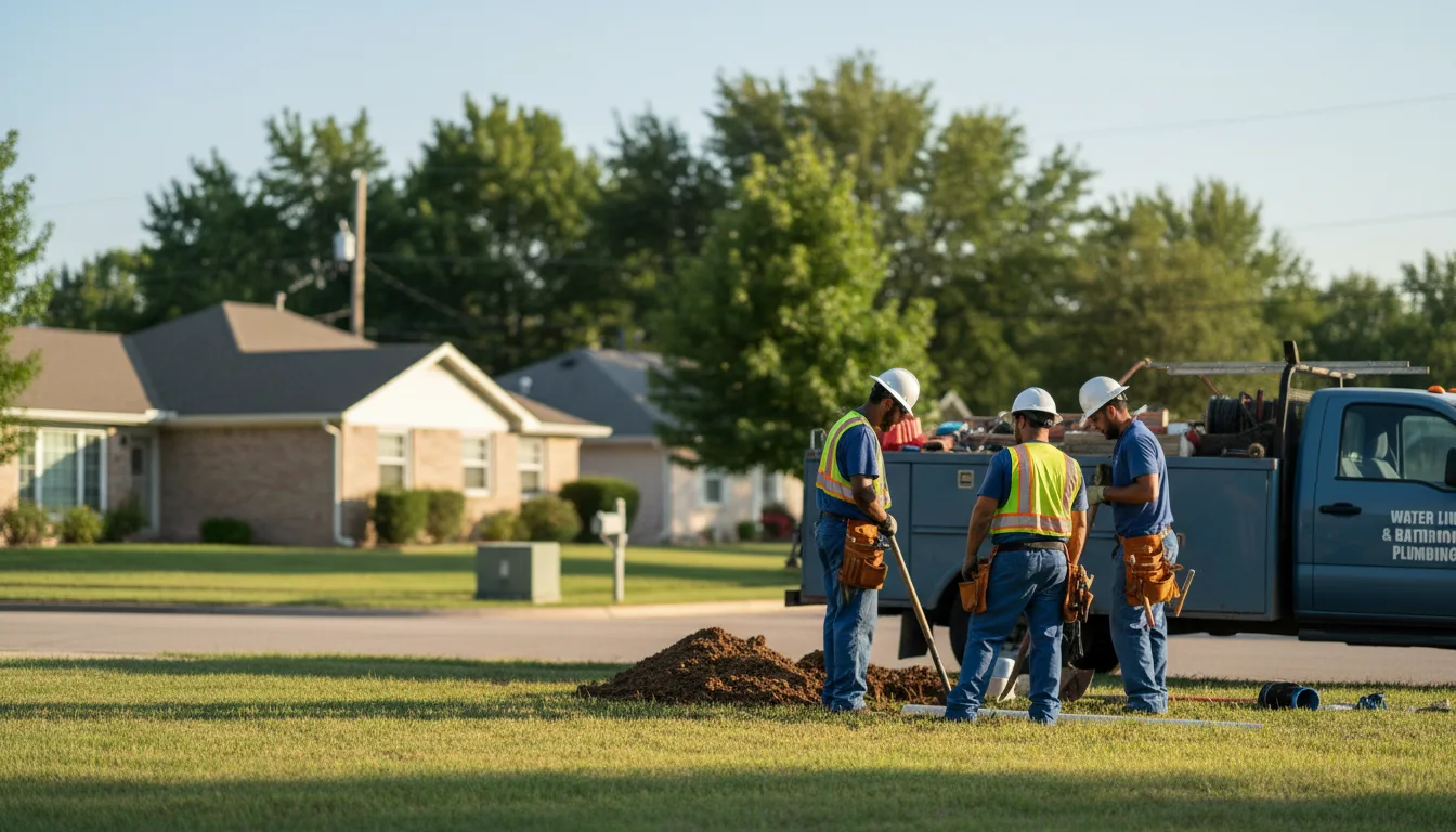 Residential water line and bathroom plumbing service in Leiter, WY